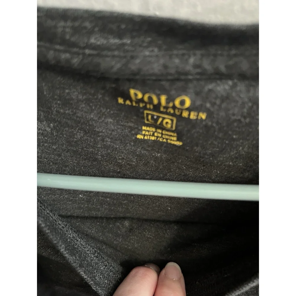 Polo Ralph Lauren Mens Charcoal Gray Crew Neck Size Large Long Sleeve‎ T Shirt